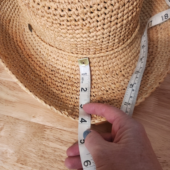 Scala Crocheted Raffia Tan Hat with Drawstring - Picture 9 of 10